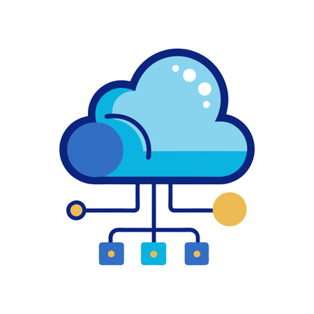 Flat style Cloud Computing Icon vector illustration for User Interface documents websites and mobile applicationsのイラスト素材