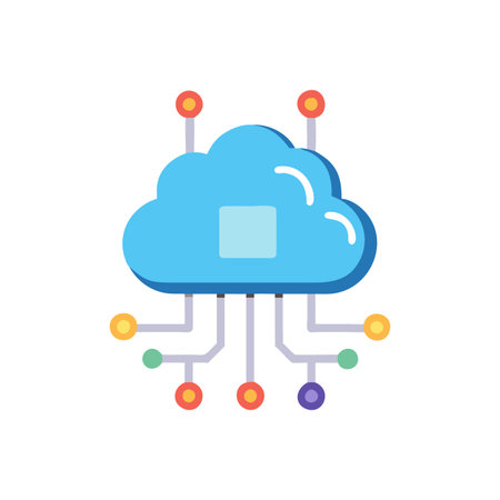 Flat style Cloud Computing Icon vector illustration for User Interface documents websites and mobile applicationsのイラスト素材