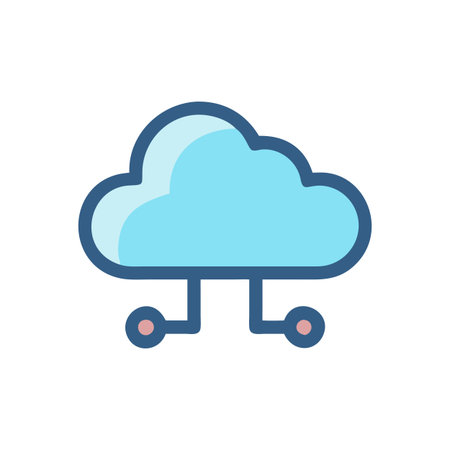 Flat style Cloud Computing Icon vector illustration for User Interface documents websites and mobile applicationsのイラスト素材