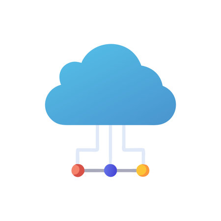 Flat style Cloud Computing Icon vector illustration for User Interface documents websites and mobile applicationsのイラスト素材