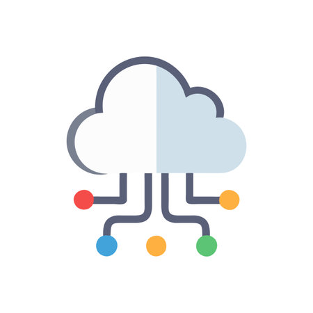 Flat style Cloud Computing Icon vector illustration for User Interface documents websites and mobile applicationsのイラスト素材