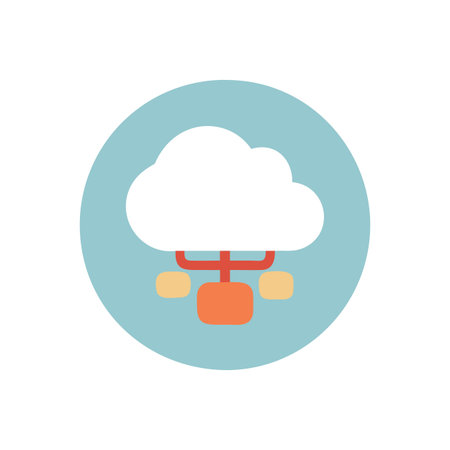 Flat style Cloud Computing Icon vector illustration for User Interface documents websites and mobile applicationsのイラスト素材