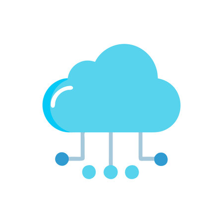 Flat style Cloud Computing Icon vector illustration for User Interface documents websites and mobile applicationsのイラスト素材