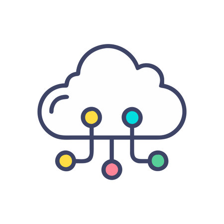 Flat style Cloud Computing Icon vector illustration for User Interface documents websites and mobile applicationsのイラスト素材