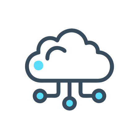 Flat style Cloud Computing Icon vector illustration for User Interface documents websites and mobile applicationsのイラスト素材