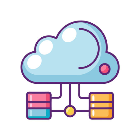 Flat style Cloud Computing Icon vector illustration for User Interface documents websites and mobile applicationsのイラスト素材