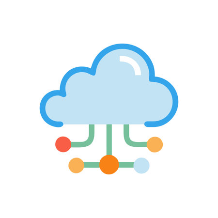 Flat style Cloud Computing Icon vector illustration for User Interface documents websites and mobile applicationsのイラスト素材