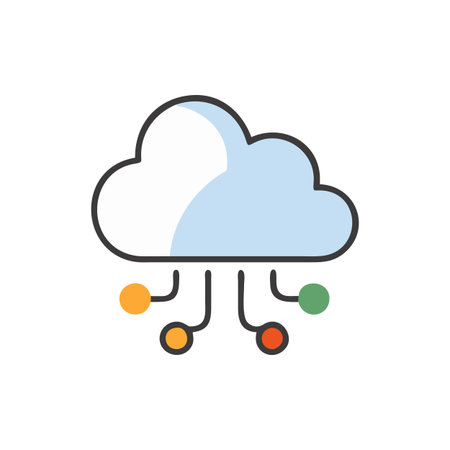 Flat style Cloud Computing Icon vector illustration for User Interface documents websites and mobile applicationsのイラスト素材