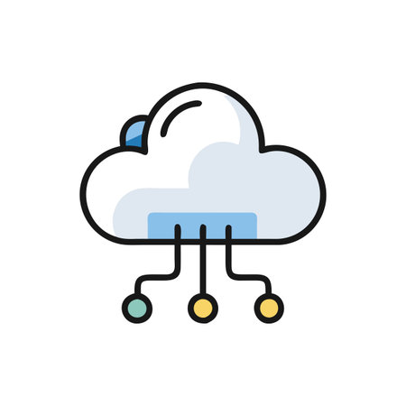 Flat style Cloud Computing Icon vector illustration for User Interface documents websites and mobile applicationsのイラスト素材