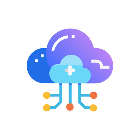 Flat style Cloud Computing Icon vector illustration for User Interface documents websites and mobile applicationsのイラスト素材