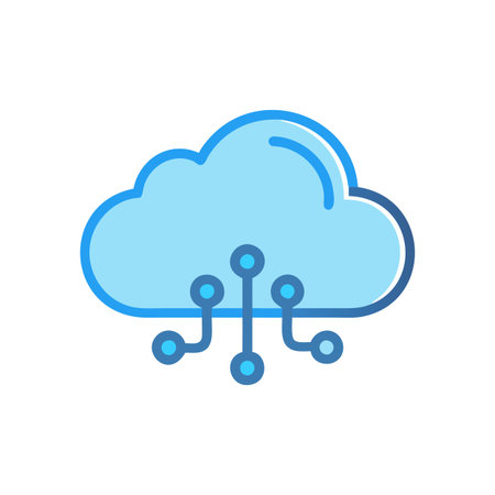 Flat style Cloud Computing Icon vector illustration for User Interface documents websites and mobile applicationsのイラスト素材