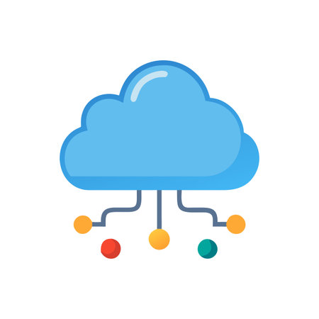 Flat style Cloud Computing Icon vector illustration for User Interface documents websites and mobile applicationsのイラスト素材