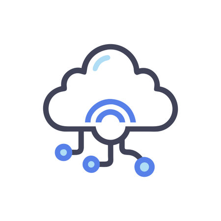 Flat style Cloud Computing Icon vector illustration for User Interface documents websites and mobile applicationsのイラスト素材