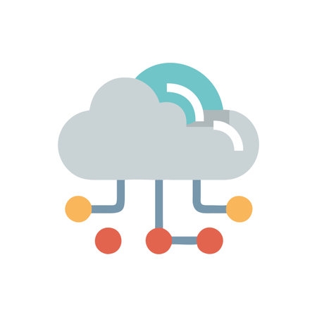 Flat style Cloud Computing Icon vector illustration for User Interface documents websites and mobile applicationsのイラスト素材