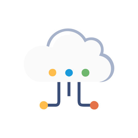 Flat style Cloud Computing Icon vector illustration for User Interface documents websites and mobile applicationsのイラスト素材