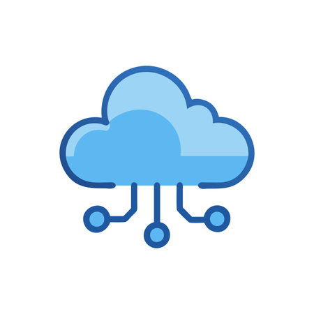 Flat style Cloud Computing Icon vector illustration for User Interface documents websites and mobile applicationsのイラスト素材