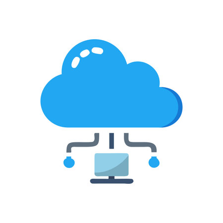 Flat style Cloud Computing Icon vector illustration for User Interface documents websites and mobile applicationsのイラスト素材