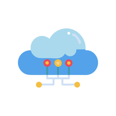 Flat style Cloud Computing Icon vector illustration for User Interface documents websites and mobile applicationsのイラスト素材