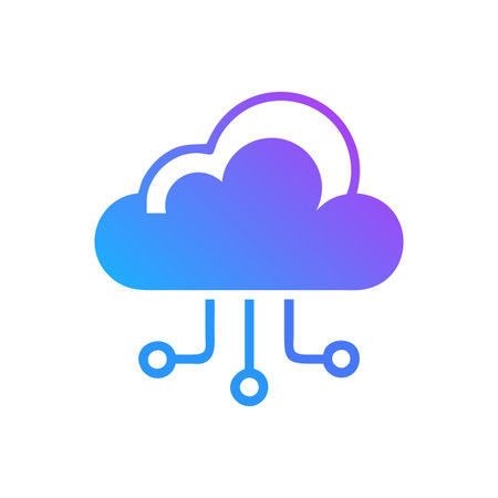 Flat style Cloud Computing Icon vector illustration for User Interface documents websites and mobile applicationsのイラスト素材