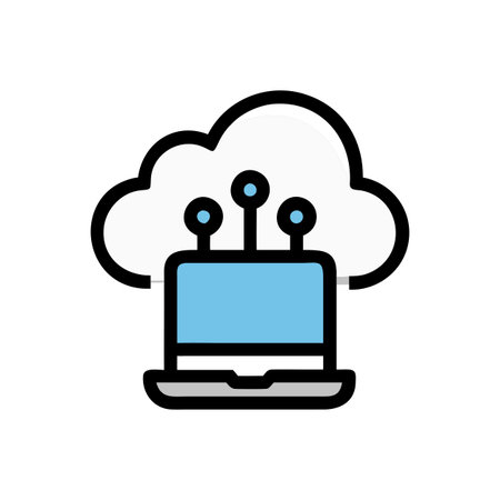 Flat style Cloud Computing Icon vector illustration for User Interface documents websites and mobile applicationsのイラスト素材