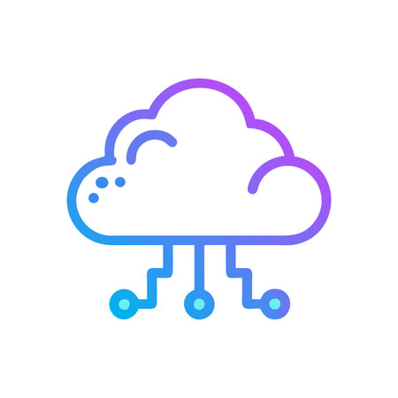 Flat style Cloud Computing Icon vector illustration for User Interface documents websites and mobile applicationsのイラスト素材