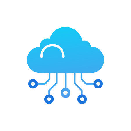 Flat style Cloud Computing Icon vector illustration for User Interface documents websites and mobile applicationsのイラスト素材