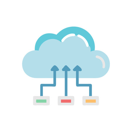 Flat style Cloud Computing Icon vector illustration for User Interface documents websites and mobile applicationsのイラスト素材