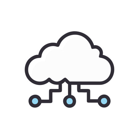 Flat style Cloud Computing Icon vector illustration for User Interface documents websites and mobile applicationsのイラスト素材