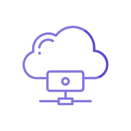 Flat style Cloud Computing Icon vector illustration for User Interface documents websites and mobile applicationsのイラスト素材