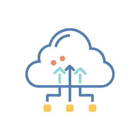 Flat style Cloud Computing Icon vector illustration for User Interface documents websites and mobile applicationsのイラスト素材