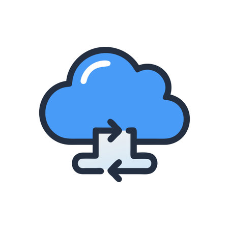 Flat style Cloud Computing Icon vector illustration for User Interface documents websites and mobile applicationsのイラスト素材