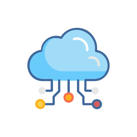 Flat style Cloud Computing Icon vector illustration for User Interface documents websites and mobile applicationsのイラスト素材