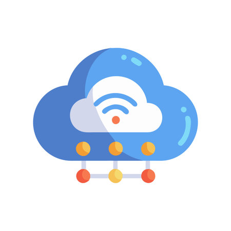 Flat style Cloud Computing Icon vector illustration for User Interface documents websites and mobile applicationsのイラスト素材