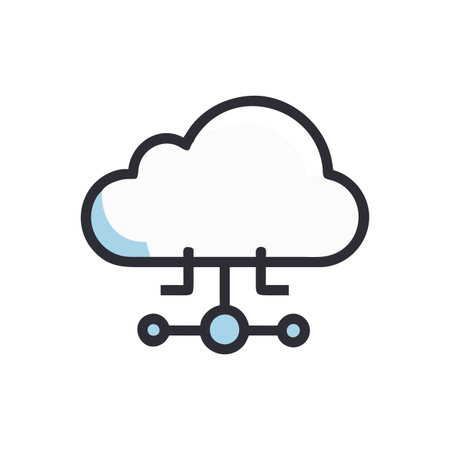 Flat style Cloud Computing Icon vector illustration for User Interface documents websites and mobile applicationsのイラスト素材