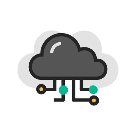 Flat style Cloud Computing Icon vector illustration for User Interface documents websites and mobile applicationsのイラスト素材