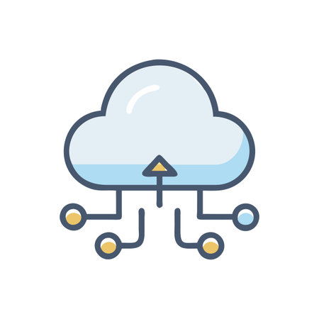 Flat style Cloud Computing Icon vector illustration for User Interface documents websites and mobile applicationsのイラスト素材