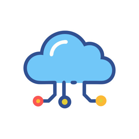 Flat style Cloud Computing Icon vector illustration for User Interface documents websites and mobile applicationsのイラスト素材