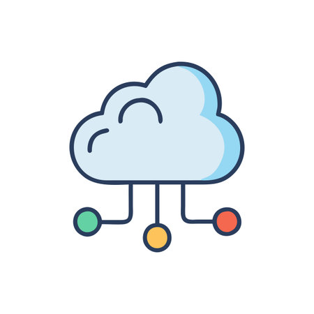 Flat style Cloud Computing Icon vector illustration for User Interface documents websites and mobile applicationsのイラスト素材