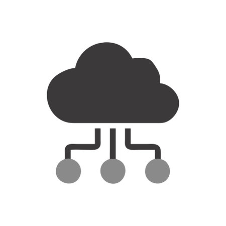 Flat style Cloud Computing Icon vector illustration for User Interface documents websites and mobile applicationsのイラスト素材