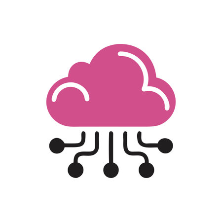 Flat style Cloud Computing Icon vector illustration for User Interface documents websites and mobile applicationsのイラスト素材