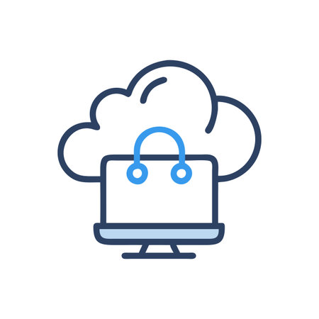 Flat style Cloud Computing Icon vector illustration for User Interface documents websites and mobile applicationsのイラスト素材