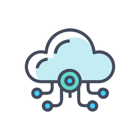 Flat style Cloud Computing Icon vector illustration for User Interface documents websites and mobile applicationsのイラスト素材