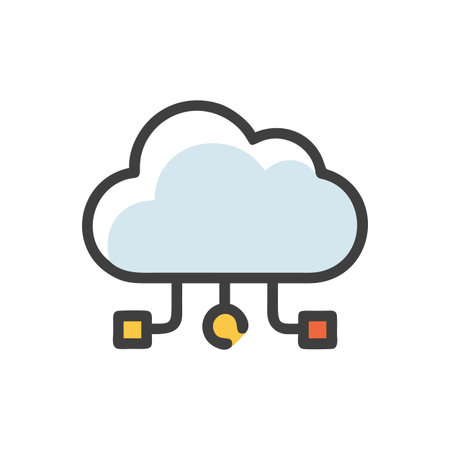 Flat style Cloud Computing Icon vector illustration for User Interface documents websites and mobile applicationsのイラスト素材