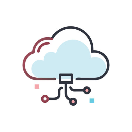 Flat style Cloud Computing Icon vector illustration for User Interface documents websites and mobile applicationsのイラスト素材