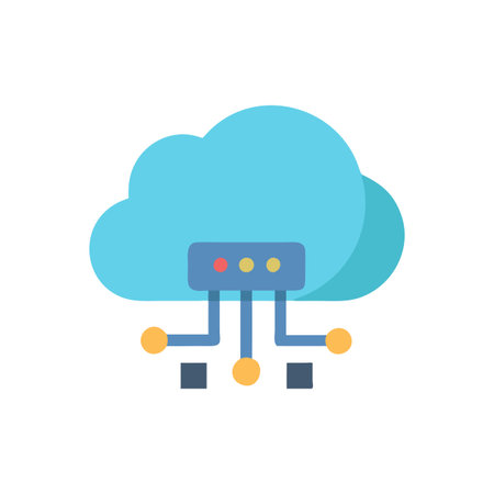 Flat style Cloud Computing Icon vector illustration for User Interface documents websites and mobile applicationsのイラスト素材