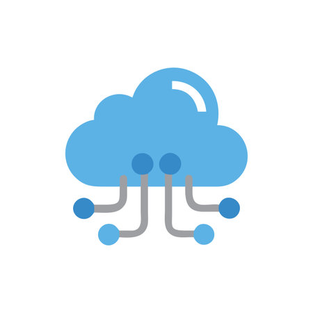 Flat style Cloud Computing Icon vector illustration for User Interface documents websites and mobile applicationsのイラスト素材