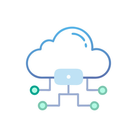 Flat style Cloud Computing Icon vector illustration for User Interface documents websites and mobile applicationsのイラスト素材