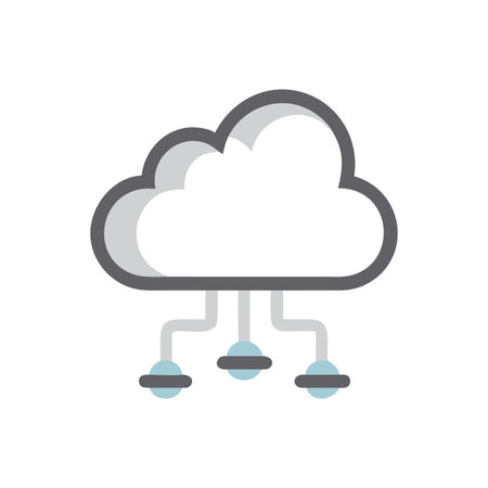 Flat style Cloud Computing Icon vector illustration for User Interface documents websites and mobile applicationsのイラスト素材