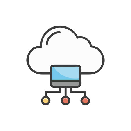 Flat style Cloud Computing Icon vector illustration for User Interface documents websites and mobile applicationsのイラスト素材