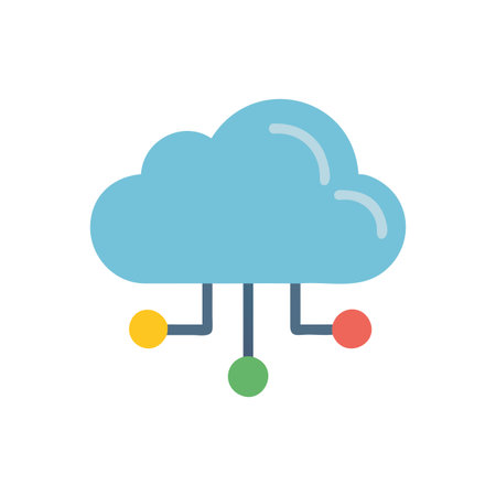 Flat style Cloud Computing Icon vector illustration for User Interface documents websites and mobile applicationsのイラスト素材